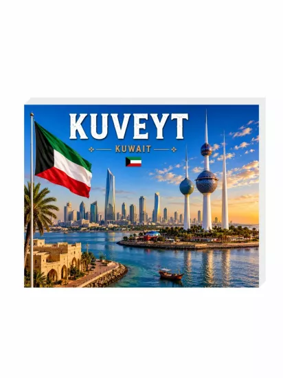 Kuveyt Buzdolabı Magneti | 9x7 cm Hatıra Magnet | Zaja Baskı