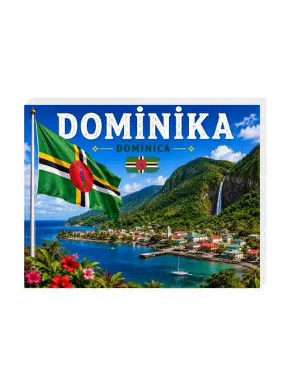 Süs Dominika Buzdolabı Magneti | 9x7 cm Hatıra Magnet | Zaja Baskı