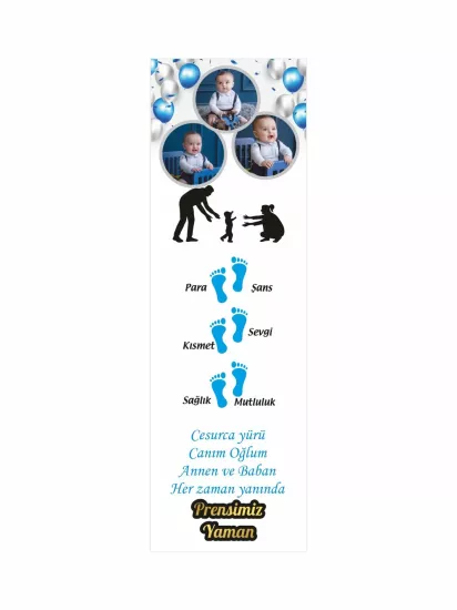 Çocuk Yer Afişi Cesurca Yürü İlk Adımını At 300x90cm Vinil Branda Baskı | ZajaBaskı
