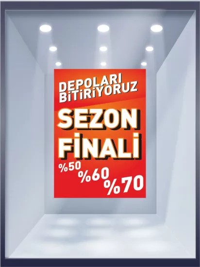 Depoları Bitiriyoruz Sezon Finali %50 %60 %70 İndirim Oranları Yazılı Vitrin Görseli