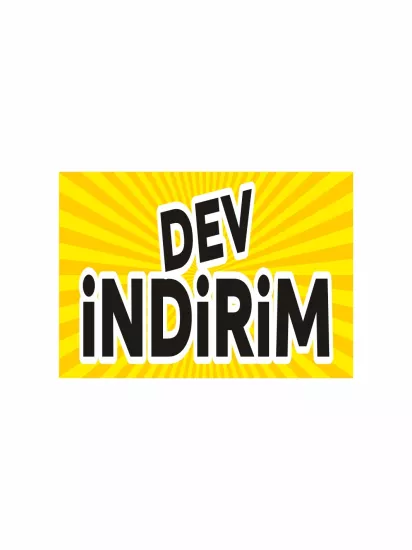 Dev İndirim Yazılı Mağaza İşyeri Dükkan Branda Afişi Modelleri ve Fiyatları | ZajaBaskı