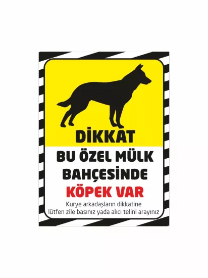 Dikkat Bu Özel Mülk Bahçesinde Köpek Var Uyarı Levhası Modelleri ve Fiyatları | Zajabaskı