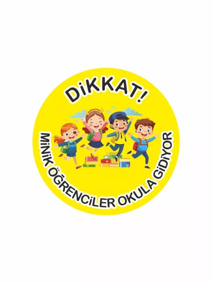 Dikkat Minik Öğrenciler Okula Gidiyor Araba Sticker Modelleri ve Fiyatları | Zajabaskı