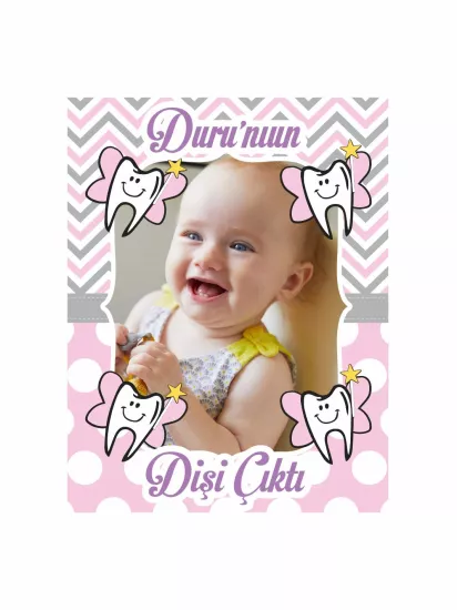 Diş Magneti Pembe Gri Renk Sevimli Dişler Konsept Modelleri ve Fiyatları | Zajabaskı