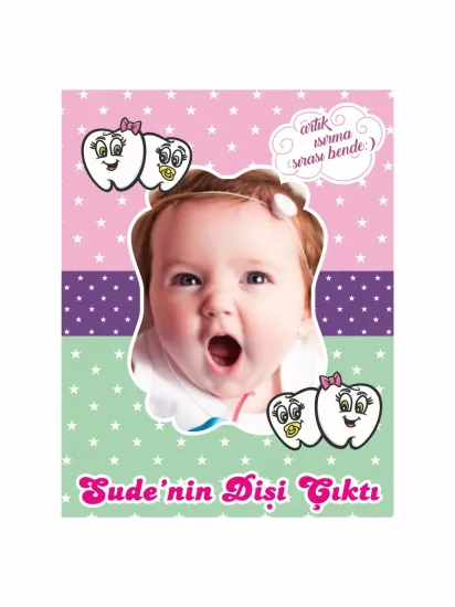 Diş Magneti Pembe Mint Zemin Gülen Dişler Tema Modelleri ve Fiyatları | Zajabaskı