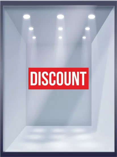 Discount Yazılı Hazır Mağaza Vitrin Folyo Baskısı | Zajabaskı