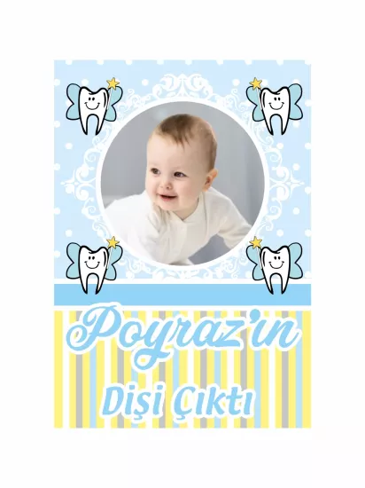 Dişi Çıktı Erkek Bebek Resimli Afiş Modelleri ve Fiyatları | Soft Zemin Renkli Tema Diş Partisi Arka Fon Afişi – ZajaBaskı