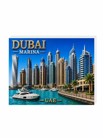 Dubai Marina Magnet Buzdolabı Süsü | Dubai Magneti | ZajaBaskı