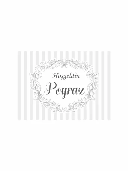 Erkek Bebek Hoş Geldin Afişi Gri Beyaz Çizgi Vintage Çerçeve Modelleri ve Fiyatları | ZajaBaskı