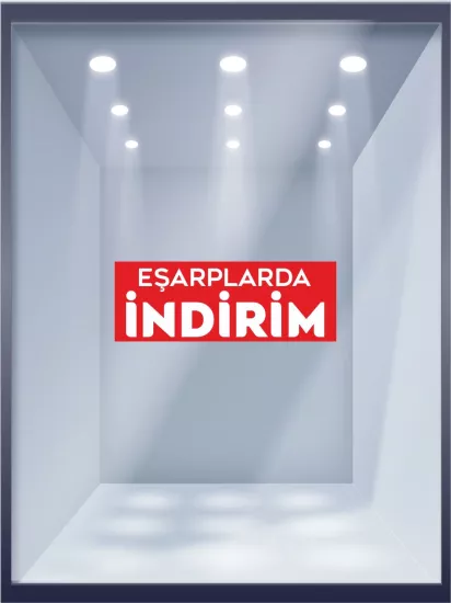 Eşarplarda İndirim Vitrin Folyo Baskı Hazır Görsel | Zajabaskı