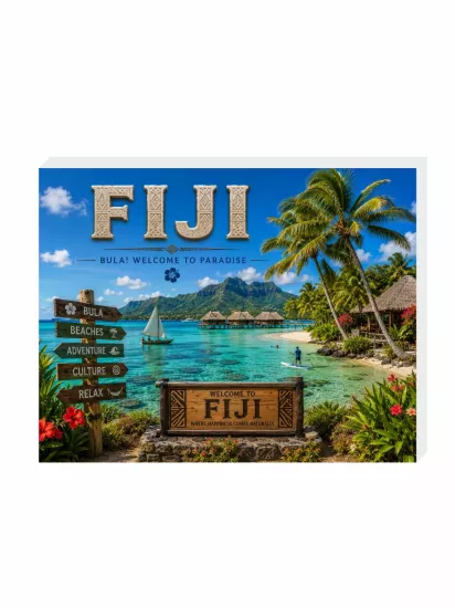 Fiji Buzdolabı Süsü Magnet | Fiji Hatıra Magnet | ZajaBaskı