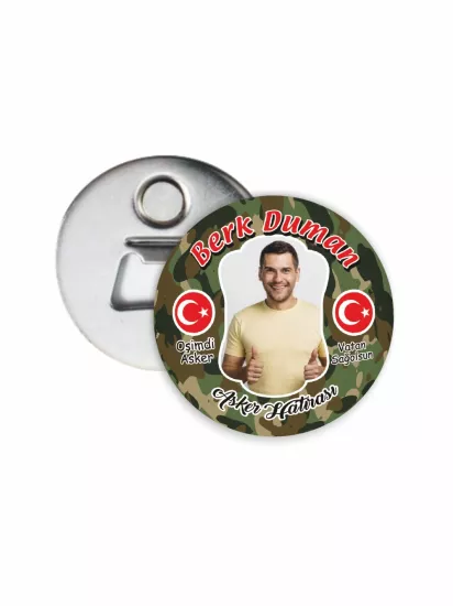 Fotoğraflı Asker Hatırası Kamuflaj Desenli Açacak Magnet Modelleri ve Fiyatları | Zajabaskı