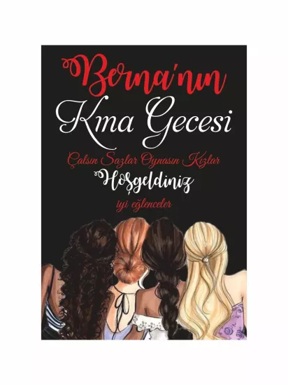 Gelin Kına Gecesi Panosu Ayaklı Gelinin Kankaları Tema Modelleri ve Fiyatları | Zajabaskı