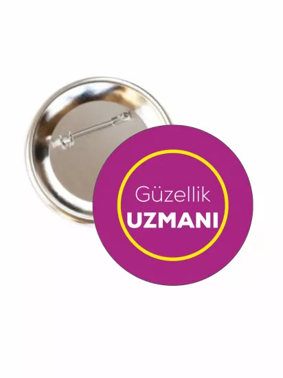 Güzellik Uzmanı Buton Rozet 58mm | Zaja Baskı