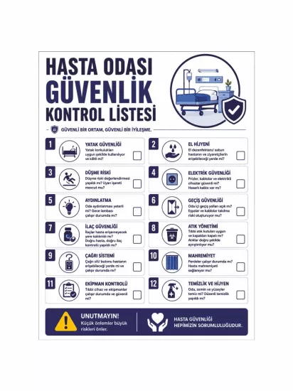Hasta Odası Güvenlik Kontrol Listesi | Zajabaskı