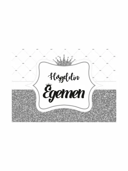 Hastane Odası Hoş Geldin Bebek Afişi Gümüş Sim Tema | Zajabaskı