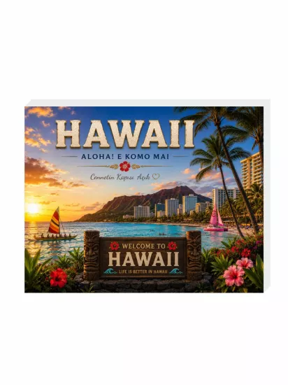 Hawaii Buzdolabı Süsü Magnet | Hawaii Hatıra Magnet | ZajaBaskı