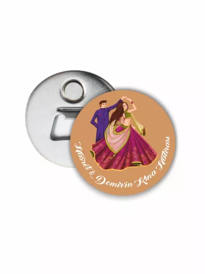Henna Gelin Damat Konsept Kına Gecesi Açacak Magneti | 58mm Magnet Açacak | Zajabaskı