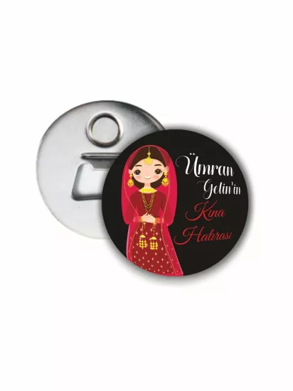 Henna Konsept Gelin Kınası Açacak Magneti | 58mm Magnet Açacak | Zajabaskı