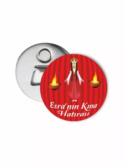 Henna Mum Konsept Gelin Kına Gecesi Açacak Magneti | 58mm Magnet Açacak | Zajabaskı
