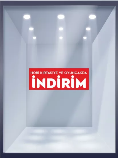 Hobi Kırtasiye ve Oyuncakta İndirim Vitrin Folyosu | Zajabaskı
