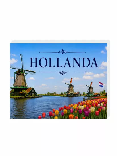 Hollanda Buzdolabı Magnet Süsü | 9x7 cm Hatıra Magnet | Zaja Baskı