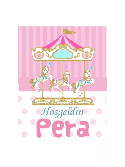 Hoş Geldin Bebek Magneti Atlı Karınca Temalı Pembe Gold Yeni Doğan Kız Bebek Magneti Modelleri ve Fiyatları | Zajabaskı