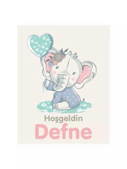 Hoş Geldin Bebek Magneti Fil Temalı Yeni Doğan Kız Bebek Magneti Balonlu Vintage Konsept Modelleri ve Fiyatları | Zajabaskı