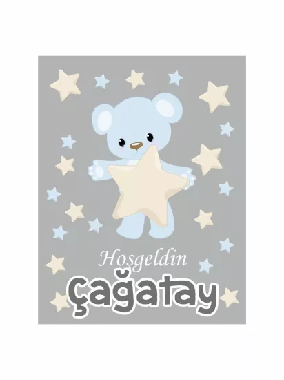 Hoş Geldin Bebek Magneti Yıldızlı Ayı Temalı Gri Mavi Yeni Doğan Erkek Bebek Magneti Hoş Geldin Bebek Magneti Yıldızlı Ayı Temalı Gri Mavi Yeni Doğan Erkek Bebek Magneti