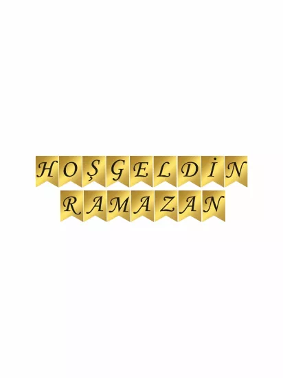 Hoş Geldin Ramazan Flaması Gold Siyah Konsept Modelleri ve Fiyatları | ZajaBaskı