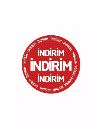 İndirim İndirim İndirim Yazılı Mağaza Dönkart Kırmızı Zemin Çift Yön Baskılı 30x30 Modelleri ve Fiyatları | ZajaBaskı