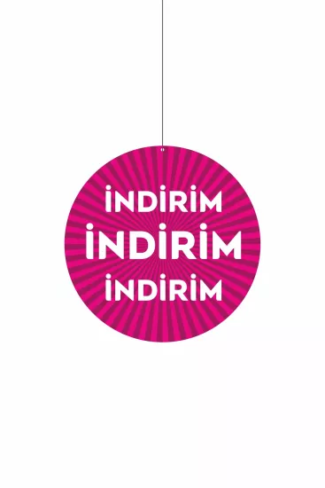İndirim İndirim Mağaza Dönkartı Pembe Zeminli | Çift Yön Baskılı Zajabaskı