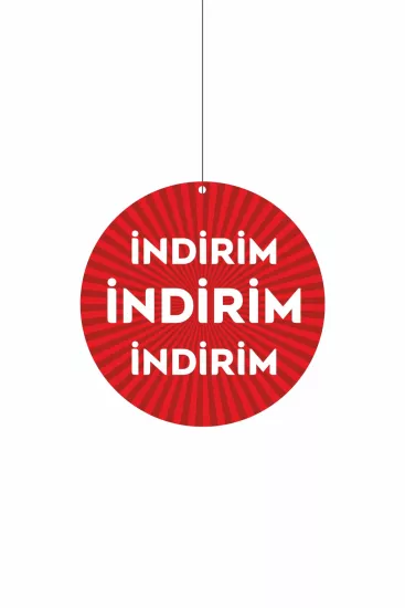 İndirim İndirim Kırmızı Zeminli Mağaza Dönkartı | Çift Yön Baskılı Zajabaskı