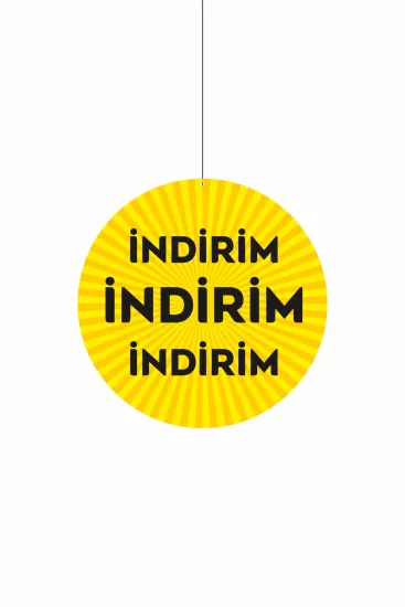 İndirim İndirim Sarı Renk Mağaza Dönkartı | Çift Yön Baskılı Zajabaskı