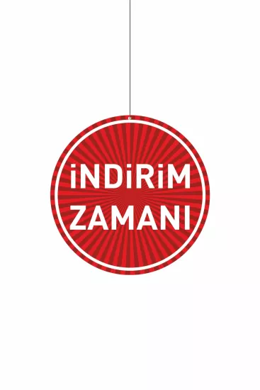 İndirim Zamanı Mağaza Dönkartı 30x30 cm | Çift Yön Baskılı Zajabaskı