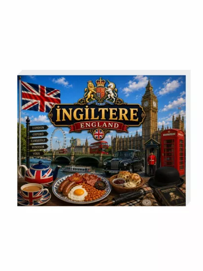 İngiltere Buzdolabı Süsü Magnet | İngiltere Hatıra Magnet | ZajaBaskı