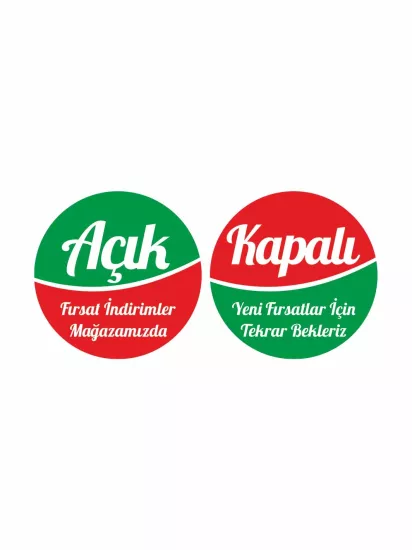 İşyeri Dükkan Mağaza Açık Kapalı Levhası Fırsat İndirimler Mağazamızda Yeşil Kırmızı 30x30 Modelleri ve Fiyatları | Zajabaskı
