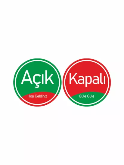 İşyeri Dükkan Mağaza Açık Kapalı Levhası Hoş Geldiniz Güle Güle Yeşil Kırmızı 30x30 Modelleri ve Fiyatları | Zajabaskı