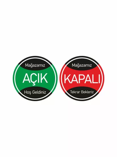 İşyeri Dükkan Mağaza Açık Kapalı Levhası Mağazamız Hoş Geldiniz Tekrar Bekleriz Yeşil Kırmızı 30x30 Modelleri ve Fiyatları | Zajabaskı