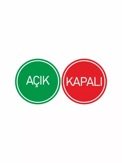 İşyeri Dükkan Mağaza Açık Kapalı Levhası Yeşil Kırmızı 30x30 Modelleri ve Fiyatları | Zajabaskı
