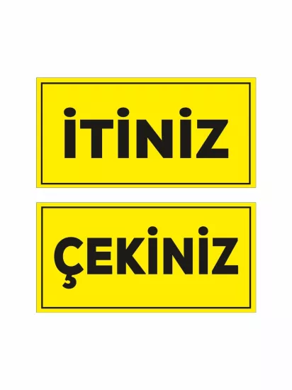 İtiniz Çekiniz Folyo Etiket Sarı Siyah Modelleri ve Fiyatları | Zajabaskı