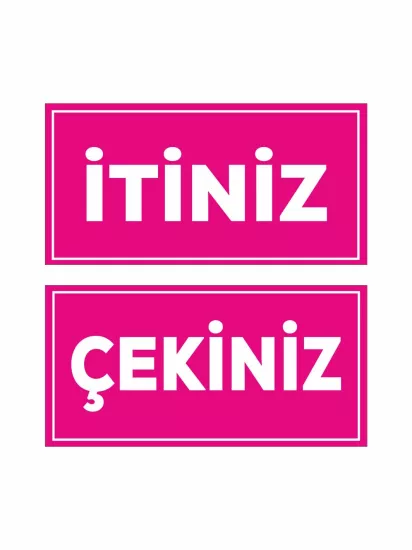 İtiniz Çekiniz Folyo Sticker Etiket Pembe Beyaz Modelleri ve Fiyatları | Zajabaskı