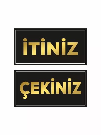 İtiniz Çekiniz Folyo Sticker Gold Siyah Modelleri ve Fiyatları | Zajabaskı