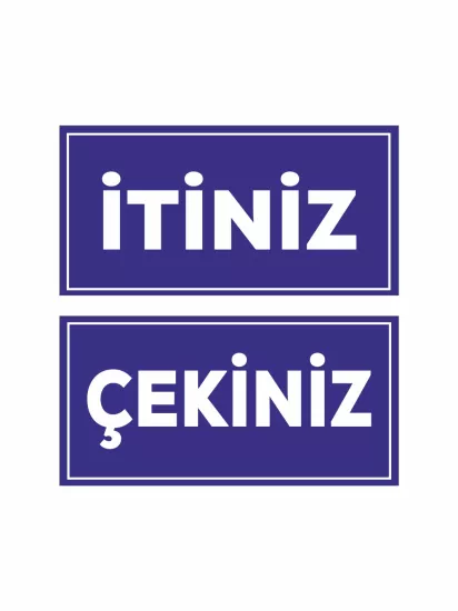 İtiniz Çekiniz Folyo Sticker Lacivert Beyaz Modelleri ve Fiyatları | Zajabaskı