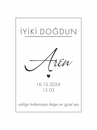 İyi ki Doğdun Doğum Günü Afişi Dikey Tasarım Beyaz Zemin Konsept 
