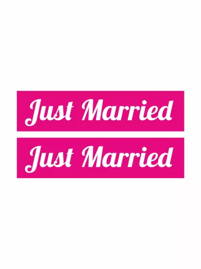 Just Married Gelin Arabası Plaka Pembe Beyaz Folyo Baskı Kaplama Modelleri ve Fiyatları | Zajabaskı