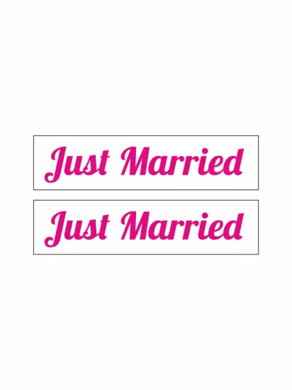 Just Married Gelin Arabası Plaka Beyaz Pembe Folyo Modelleri ve Fiyatları | Zajabaskı