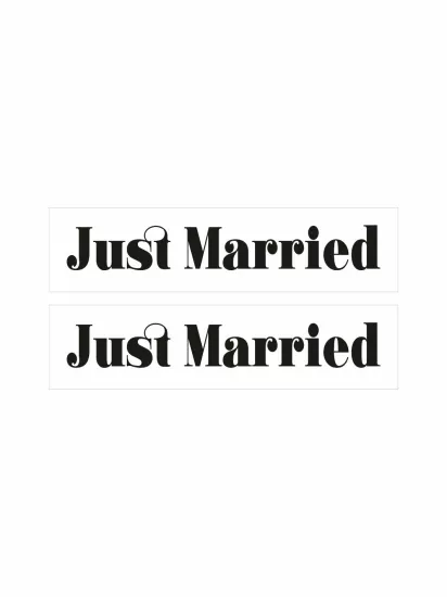 Just Married Gelin Arabası Plaka Beyaz Siyah Folyo Modelleri ve Fiyatları | Zajabaskı