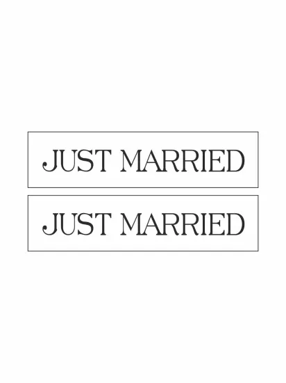 Just Married Gelin Arabası Plakalık Beyaz Siyah Folyo Sticker Modelleri ve Fiyatları | Zajabaskı