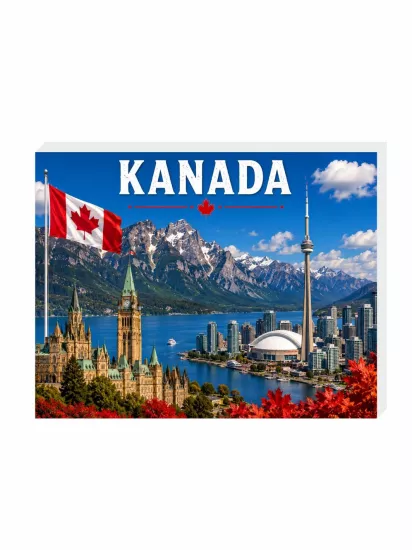 Kanada Buzdolabı Magneti | 9x7 cm Hatıra Magnet | Zaja Baskı